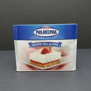 Philadelphia Cream Cheese Recipe Collection Metal Kraft Recipe Box and Cards